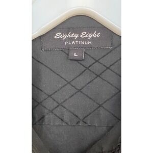 Eighty Eight Platinum Mens Black Diamond Grid Long Sleeve Button Up Shirt L